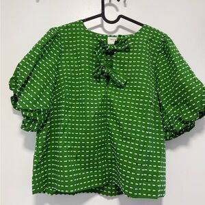Green Kate Spade Bow Detail Blouse